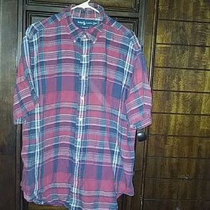 Mens Linen Ralph Lauren Button down shirt